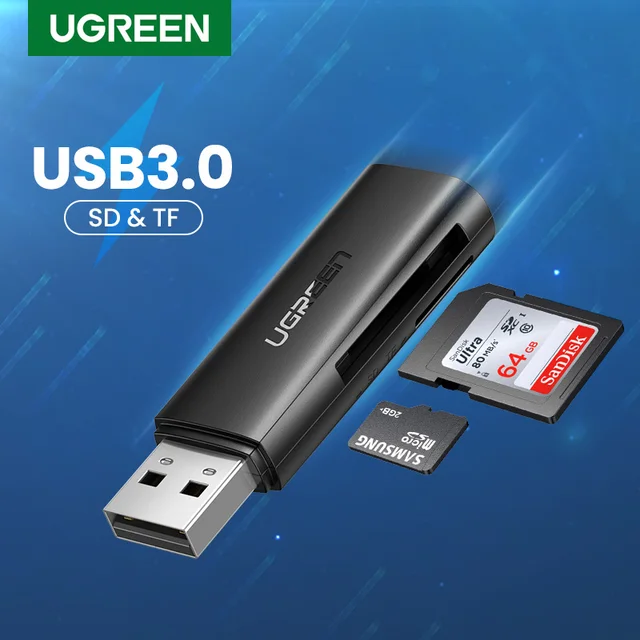 Ugreen Card Reader USB 3.0 2.0 to SD Micro SD TF Memory Card Adapter for Laptop Accessories Multi Smart Cardreader Card Reader