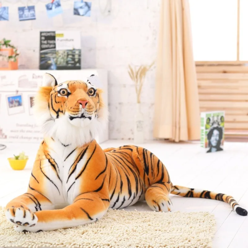 30-120 см реалистичные плюшевые игрушки тигра, леопарда, мягкие животные, имитация белого тигра, Ягуара, куклы для детей, подарки на день рождения