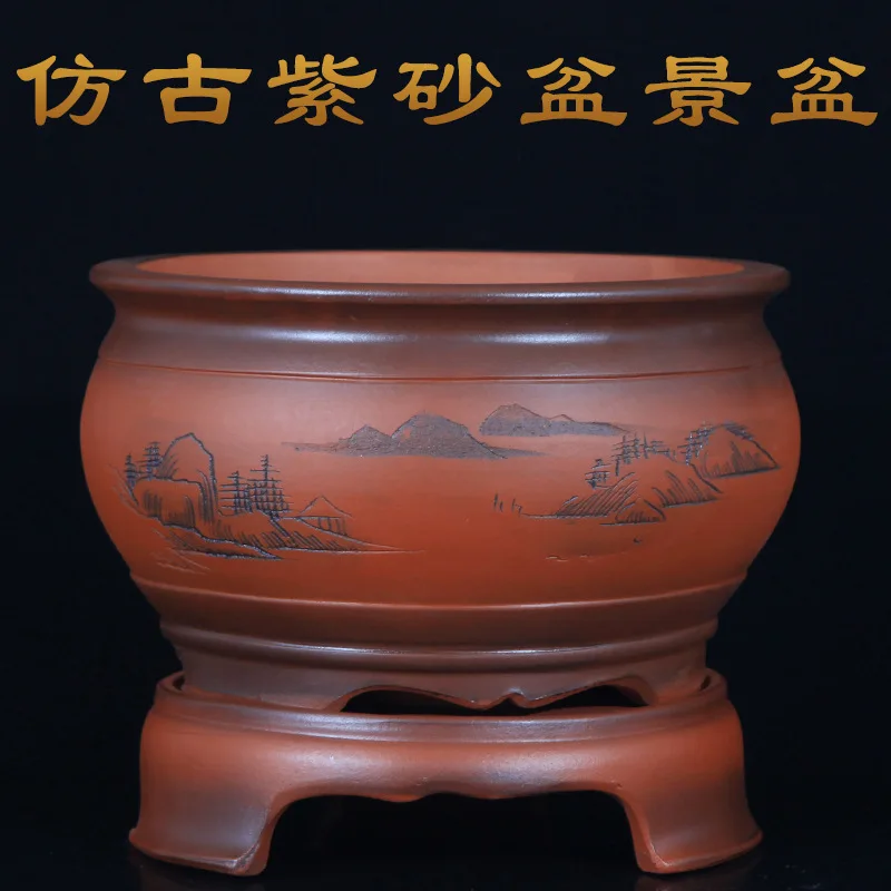 

Circle Clay Flowerpot Extra Large Kaffir Lily Bonsai Pots New Style Indoor Household Epipremnum Aureum Begonia Ceramic Basin Hot