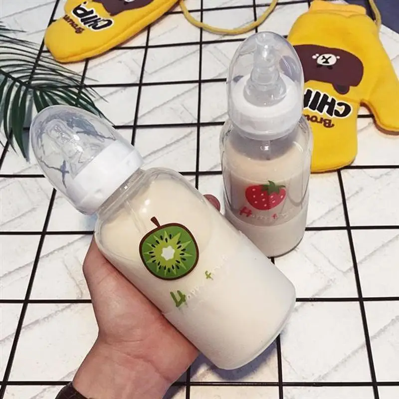 Glass Water Bottle Cute Pacifier Cup Straw Adult Creative Student Portable for Kids Bpa | Дом и сад