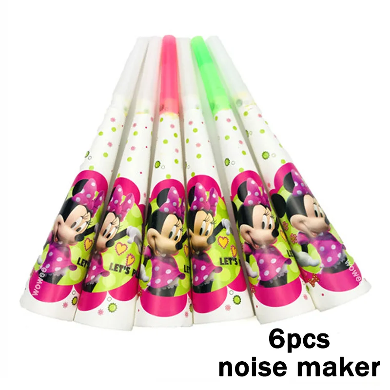 6Noise Maker 10 шт./пакет Минни вечерние поставки питьевые Соломки с мультипликационным принтом на день рождения украшения Baby Shower тема праздничные сувениры детские штаны для мальчиков и девочек - Цвет: 6Noise Maker