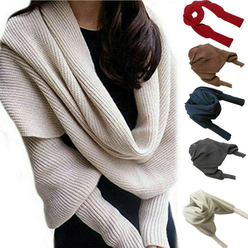 sweater shawl wrap with sleeves