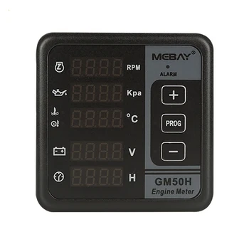 

GM50H ABS Oil Pressure Gauge Multifunction Meter Generator Set Controller Rotating Speed LCD Display Accessory Replacement Test