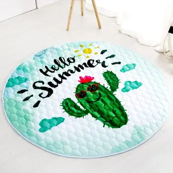 

2020 New Summer Green Kids Carpet Round 150*150cm Baby Play Mat Car Girl Climb Blanket Pad Patchwork Antislip Picnic Tapetes Boy