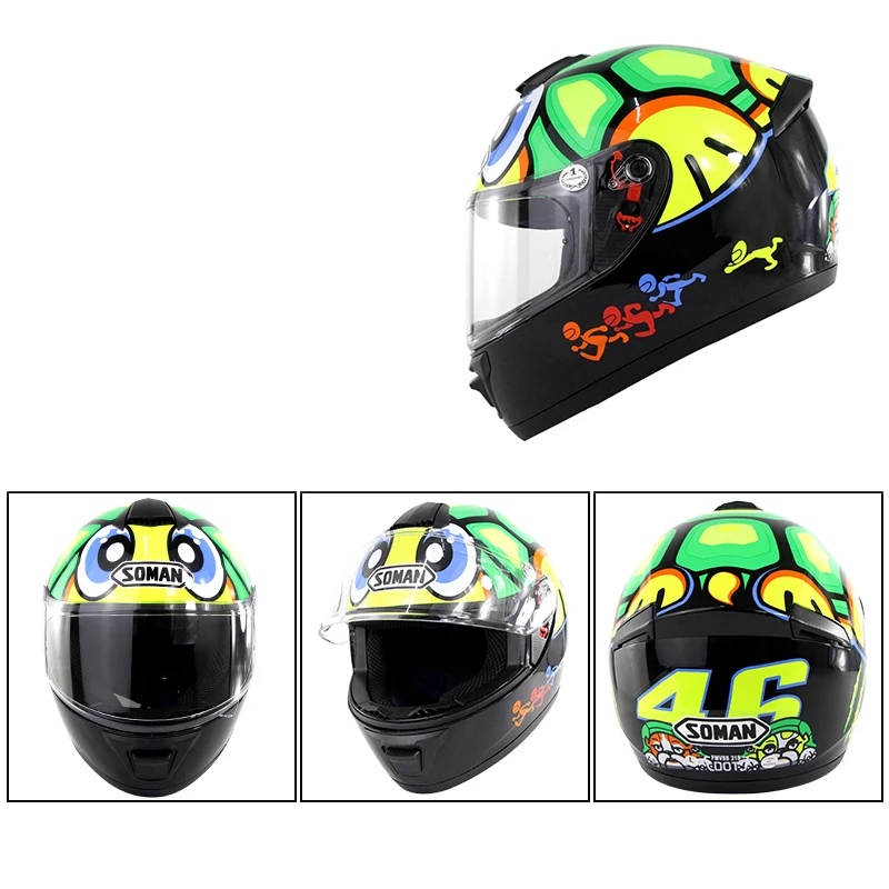 Motorcycle Full Face Helmet Motocross Street Riding Bike Racing Road DOT Safety
