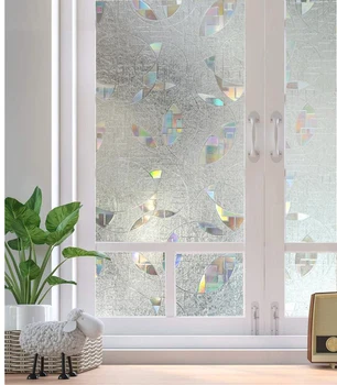 

LUCKYYJ Privacy Window Film,No Glue 3D Static Decoration Glass Vinyl Self-adhesive Film,Anti-UV Window Stickers for Home Decor
