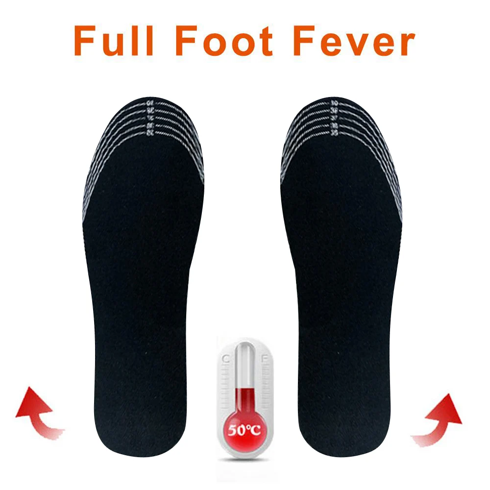 Feet Warmer Socks USB Heated Insoles Foot Warming Pad Pad Mat Winter Outdoor Sports Heating Shoe Insoles Winter Warm
