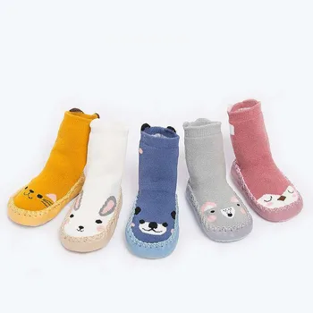 

Toddler Indoor Sock Shoes Newborn Baby Winter Thick Cotton Baby Girl Sock With Rubber Soles Anti Slip Infant Cartoon Sock