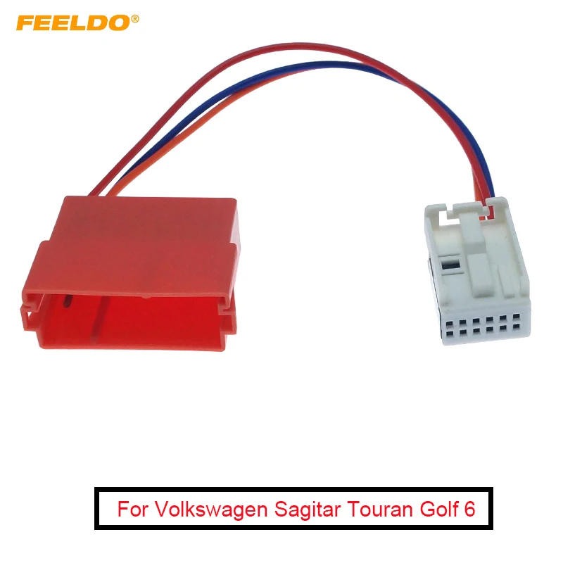 FEELDO 10 шт. автомобильный AUX вход аудио кабель адаптер для Volkswagen Sagitar Touran Golf 6 RCD310 RCD510