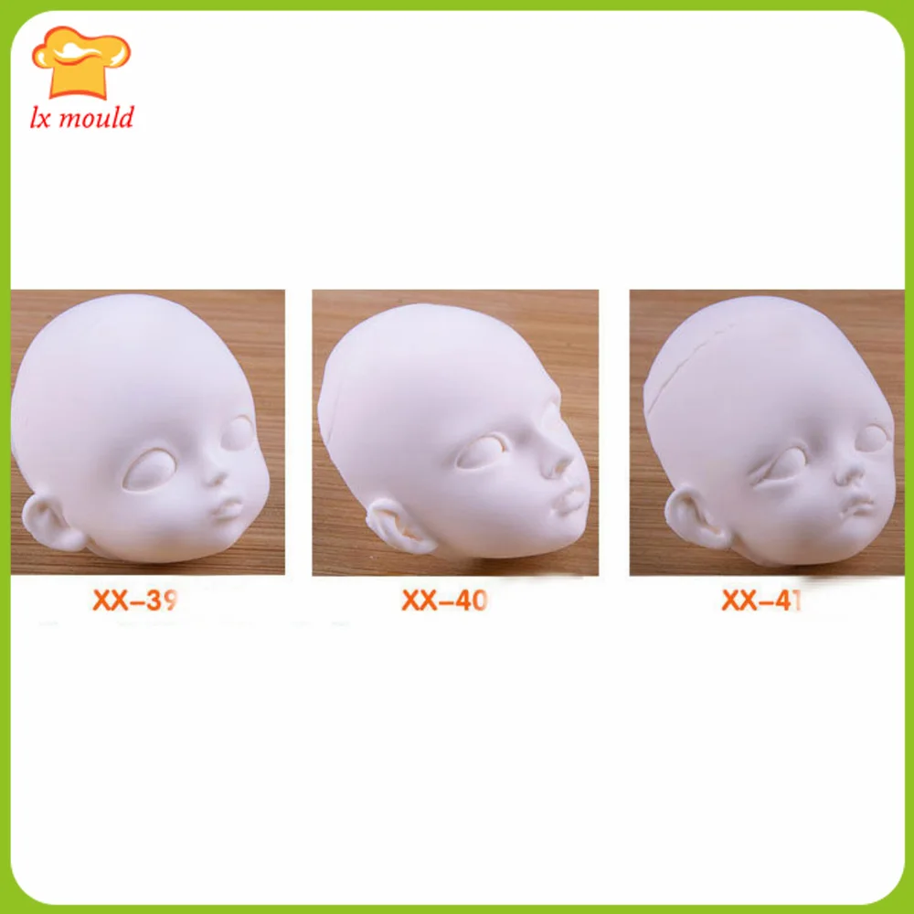 Clay Soft Pottery Figure Face Silicone Molds Doll Shape Mould Baby Face Fondant Moulds