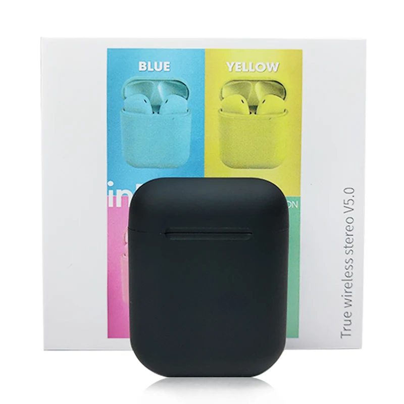 I11 i9s i7mini Tws Беспроводная bluetooth-гарнитура HD стерео V5.0 беспроводная гарнитура в уши с зарядной подставкой для всех смартфонов - Цвет: Macaron-Black