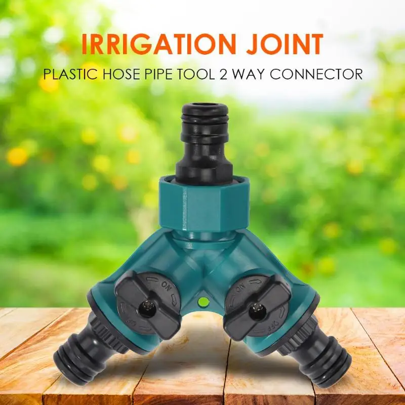 GIrrigation 2 way tap garden tap Irrigation valve Hose Pipe Splitter 2 Way Quick connector adapter 1pcs