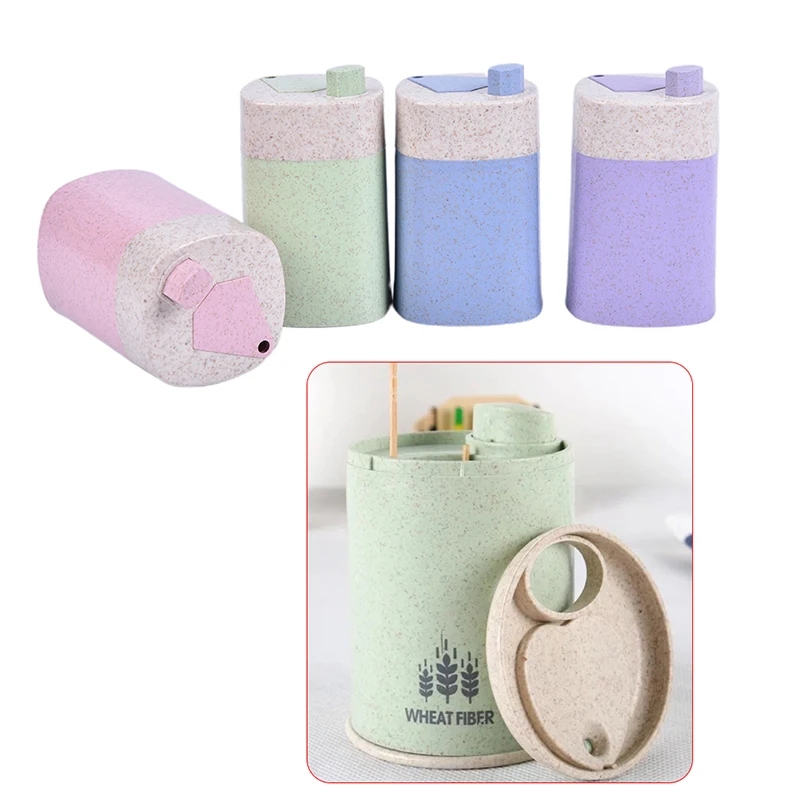 8 types Wheat Straw Household Table Automatic Toothpick Holder Container Toothpick Storage Box Toothpick Dispenser