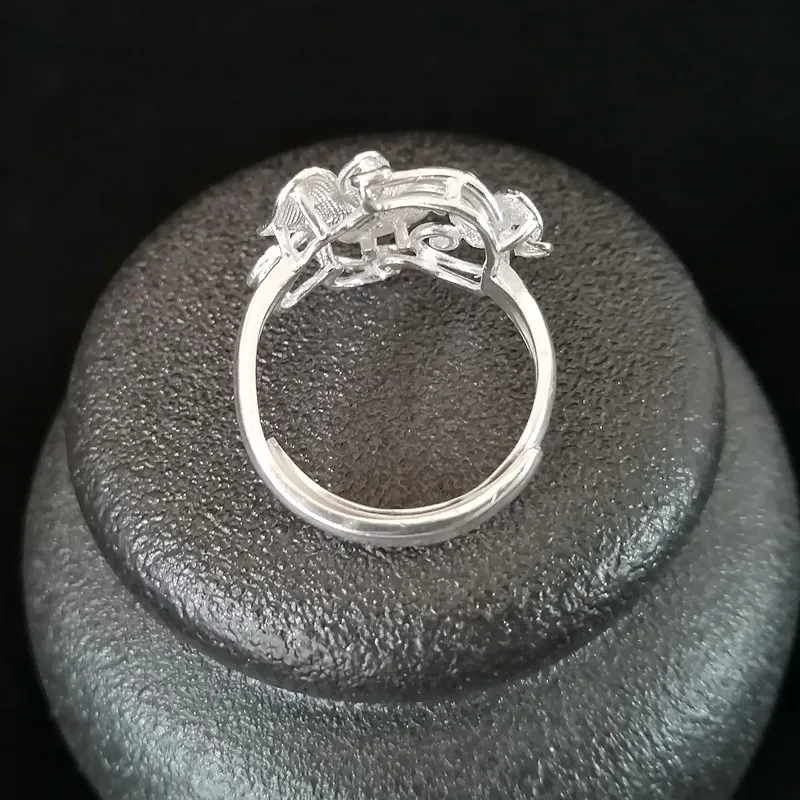 Кольца из стерлингового серебра 999 пробы с бабочкой для женщин, обручальное кольцо, цветок, регулируемое, ручная работа, роскошные ювелирные изделия, бохо, этнические Мяо, серебро