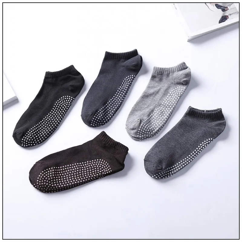 3Pairs/lot=6pieces Plastic Casual Men's Socks Polyester Cotton Non-Slip Man Boat Socks Fashion Non-Slip Male Sports Sock