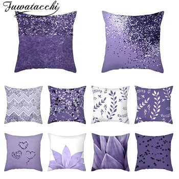 

Fuwatacchi Geometric Purple Cushion Cover Flower Petal Pillow Cover for Home Sofa and Seat Decorative Throw Pillow Cases 45x45cm