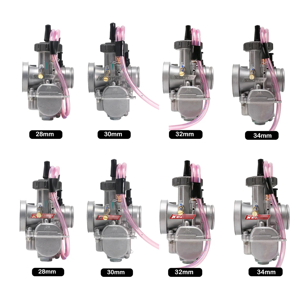 ZS Racing Keihin 28mm 30mm 32mm 34mm Motorcycle Carburetor For 125-250cc 2T 4T Moto ATV UTV Pit Bike Dirt Bike With Power Jet