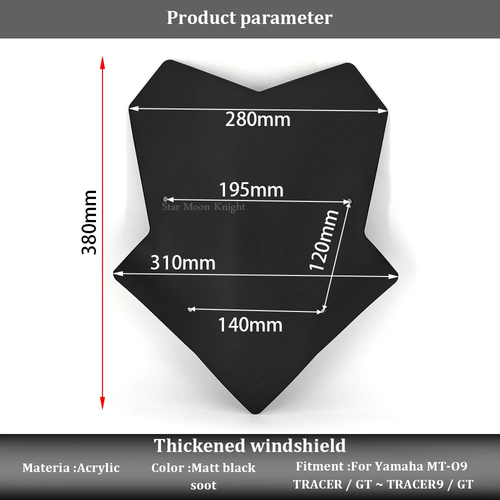 Windscreen Deflector Protector for YAMAHA MT-09 TRACER GT TRACER9 TRACER 9 GT