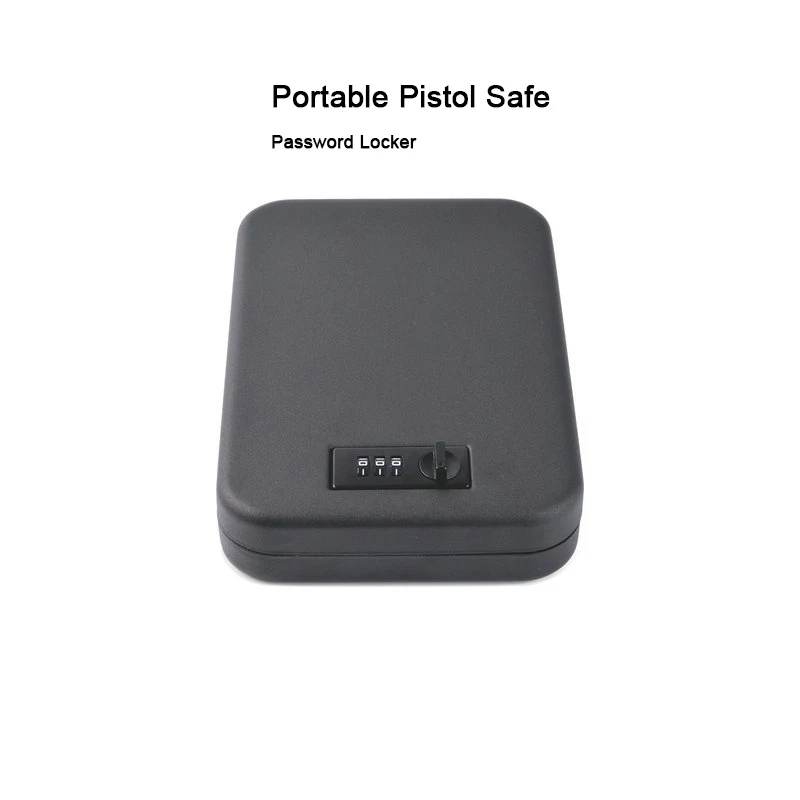 Caja de Seguridad portátil para pistola, Mini caja de Seguridad automotriz con contraseña, caja de almacenamiento para efectivo Valuables, joyería y munición
