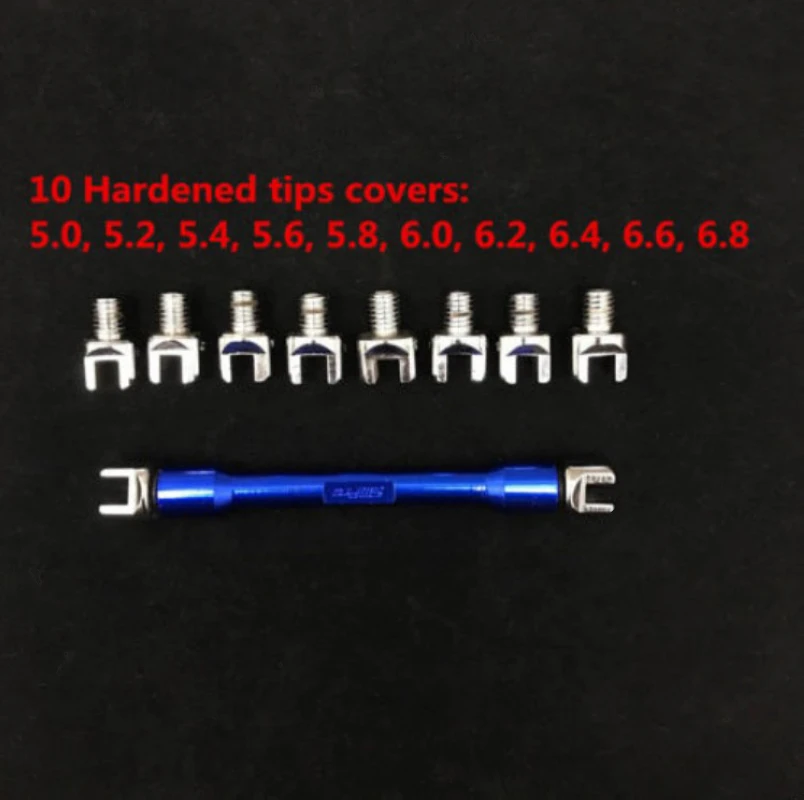 DWZ 11pcs/set CNC Motorcycle Spoke Wrench With 10 Sizes Hardened Tips 5.0-6.8