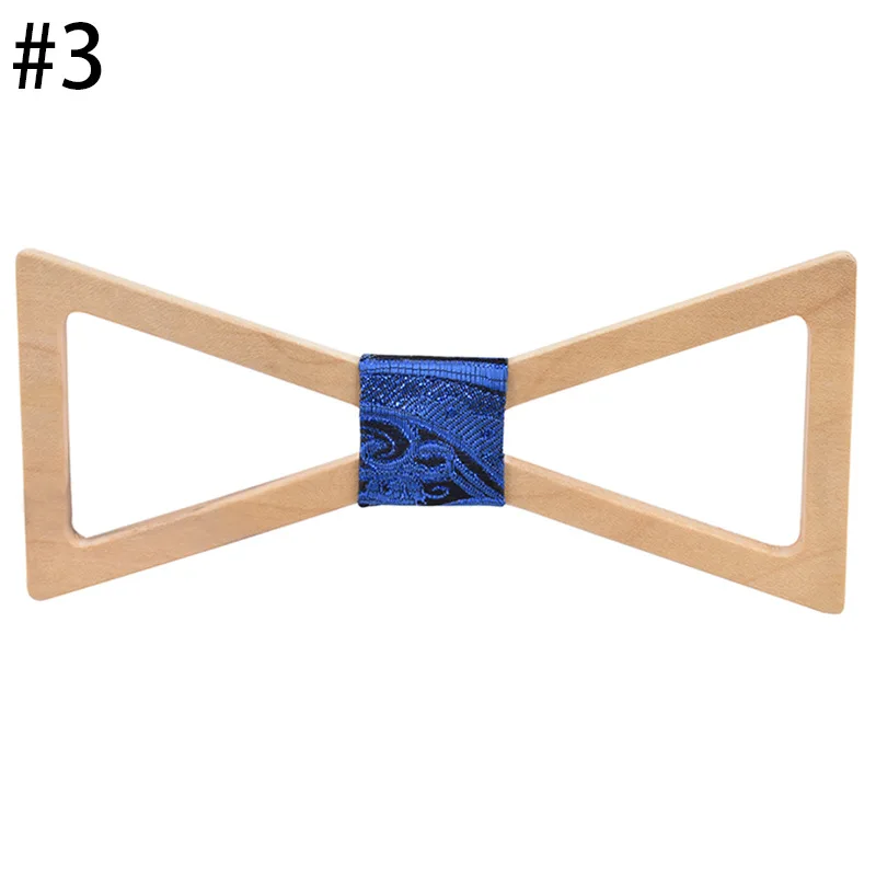 Wood Bowtie Set Мужская Свадебная деловая вечеринка галстук рубашка деревянная бабочка галстук носовой платок деревянные Запонки Свадебный галстук-бабочка карман Squre - Цвет: Wood Bowtie Set