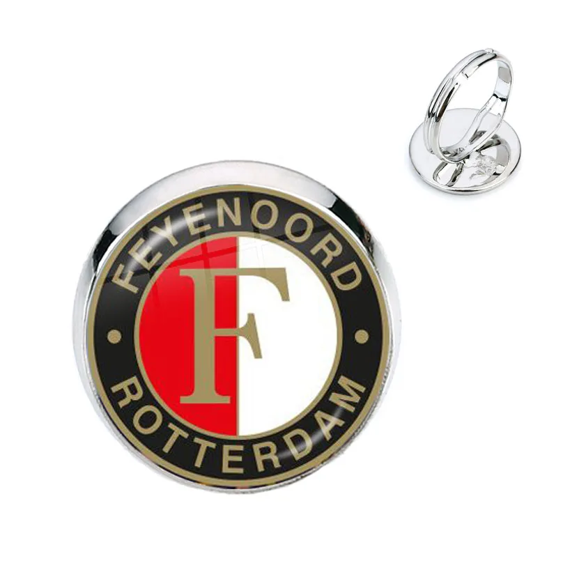 Стеклянное кольцо Feyenoord для футбольной лиги 16 мм с логотипом лиги|Кольца| |