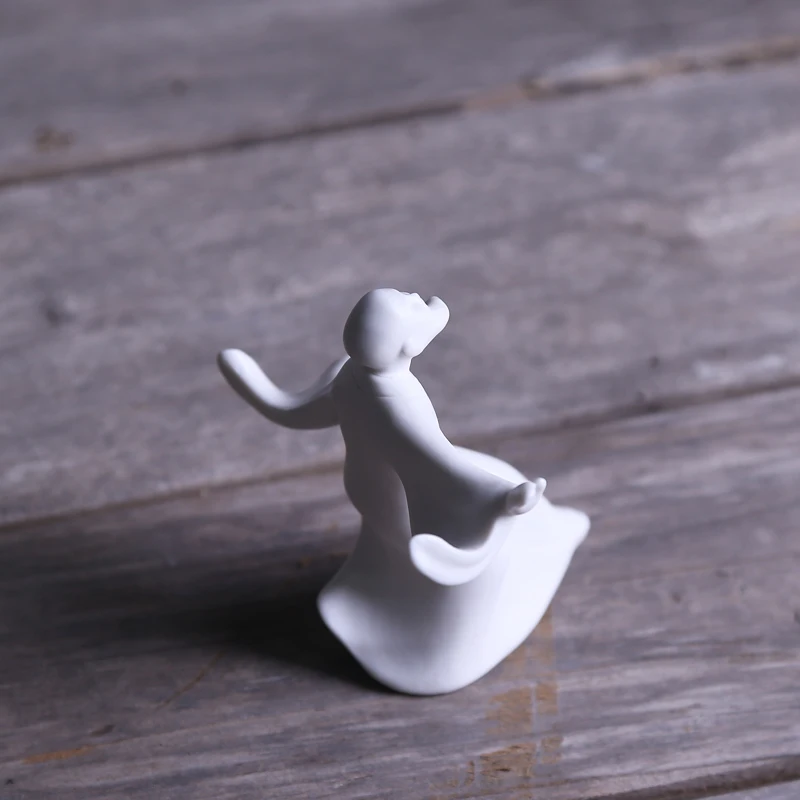 PINNY White Porcelain Kung Fu Characters Zen Statues Chinese Tai Ji Decorative Statues For Home Zen Creative Ornaments 3