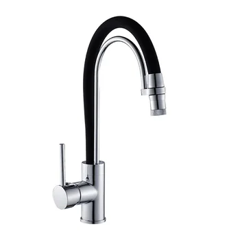 

Kitchen Faucet With Rubber Design Chrome Mixer Faucet For Kitchen Single Handle Pull Down Deck Mount Sink Crane