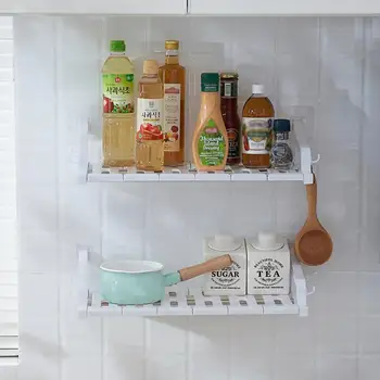 

No Drilling Food Storage Rack Strong Bearing Capacity Edge Hook Fashionable Multifunction Shelf Durable Wall Hanging Tray