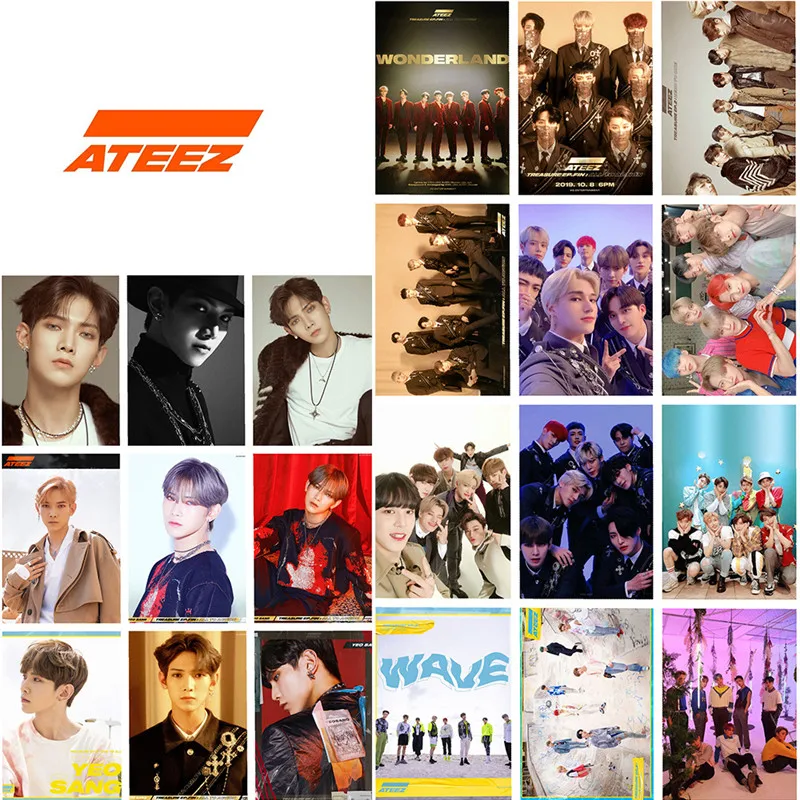16 шт./компл. KPOP ATEEZ Aurora TREASUREEP FIN ALLTOACTION Wonderland DazzlingLight Фотокнига 52*74 мм LOMO Card