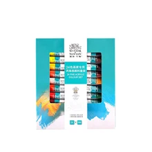 Windsor Newton набор акриловых красок для начинающих 12 цветов акриловая водостойкая живопись не легко выцветает diy пигмент художественные принадлежности