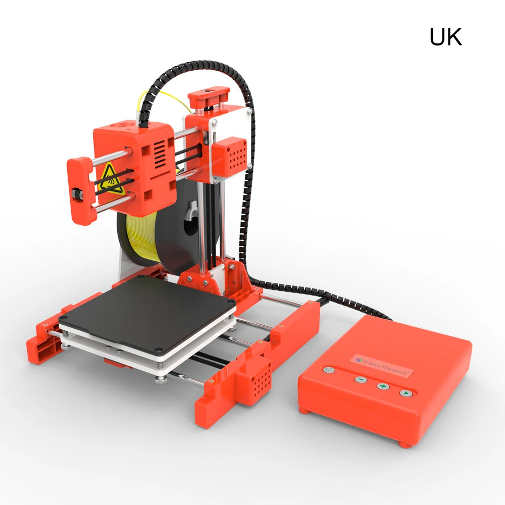 UK Высокое качество Мини 3d принтер для домашнего образования и студентов 100*100*100 мм размер печати Поддержка печати одной кнопкой - Цвет: UK