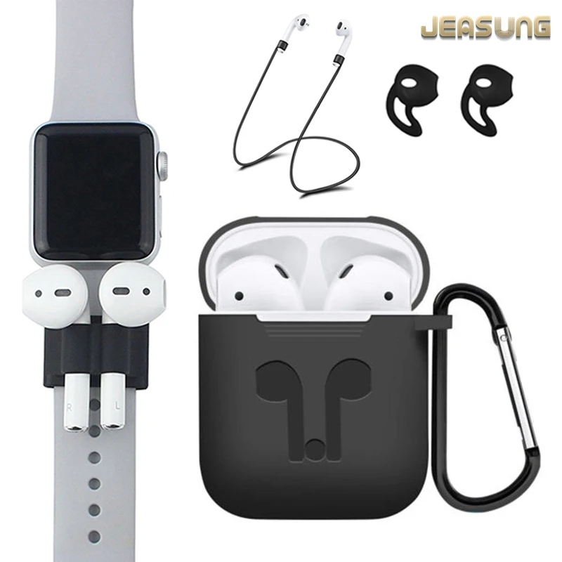 Силиконовый чехол 5 в 1 аксессуары для airpods наушников с защитой от потери