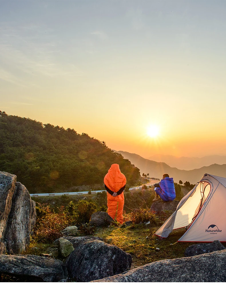 Naturehike Сверхлегкий компактный хлопковый спальный мешок, водонепроницаемый портативный спальный мешок на молнии для мам, спальный мешок для кемпинга