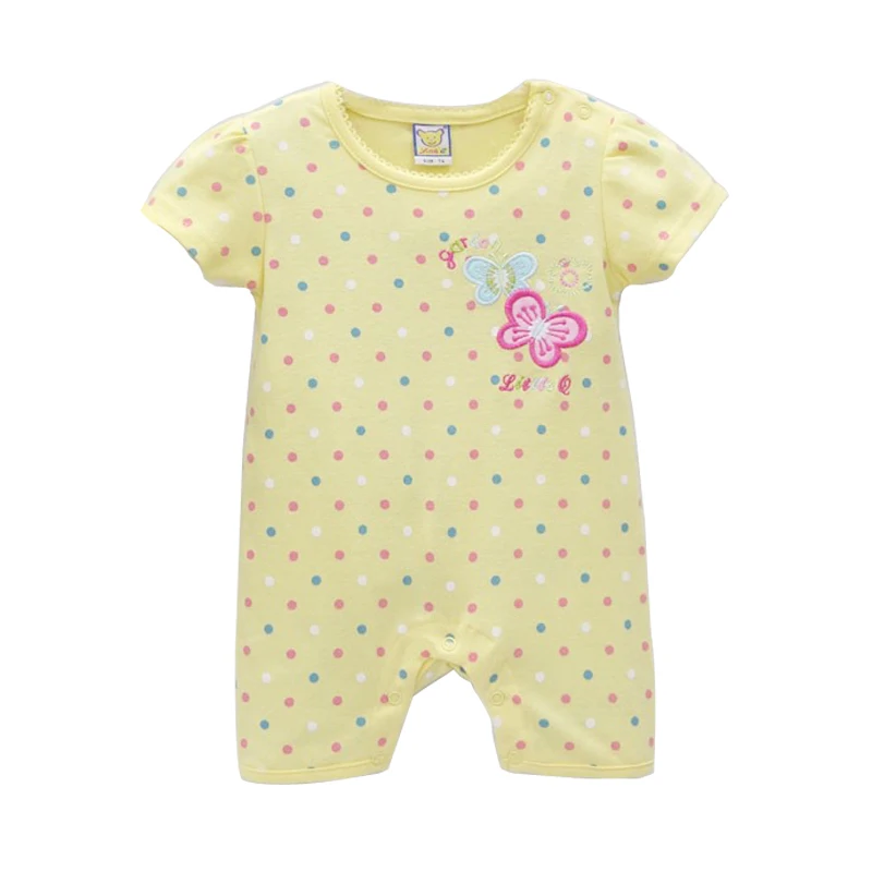 Baby 100% Cotton Short Sleeve Romper for Boys and Girls Size 74 to 86 Four Colors Kids Clothes