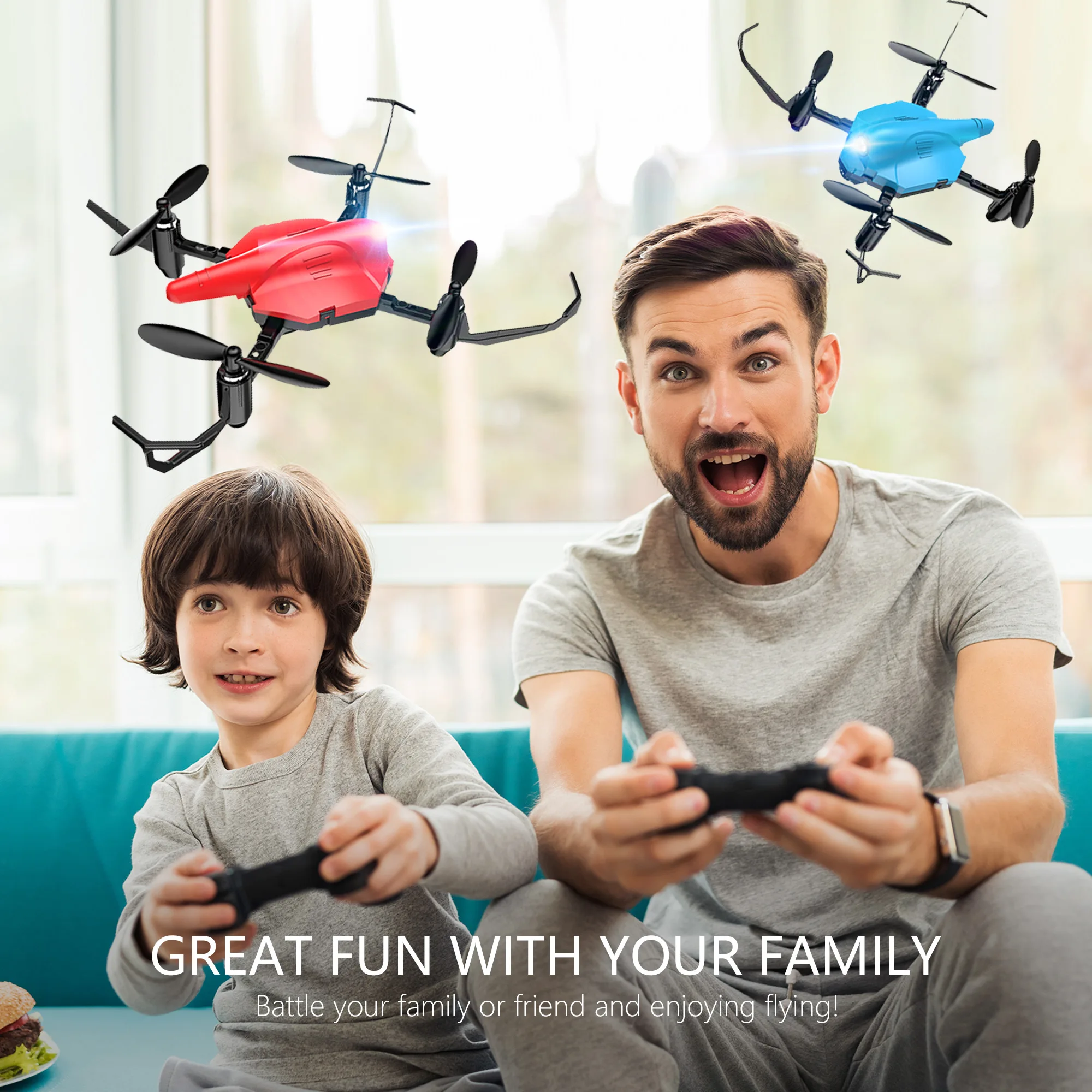 Holy Stone 2Pcs HS177 RC Drones 2 Battle kids Quadcopter with Infrared Emission 