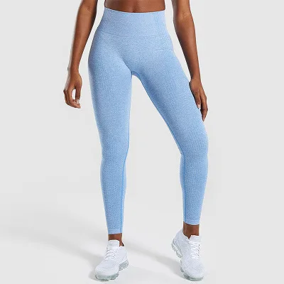 blue Спортивные Леггинсы FlowerDance спортивный женский для фитнеса и зала леггинсы брюки для йоги бесшовные с высокой талией пуш-ап для бега энергетические леггинсы для девочек - Цвет: blue