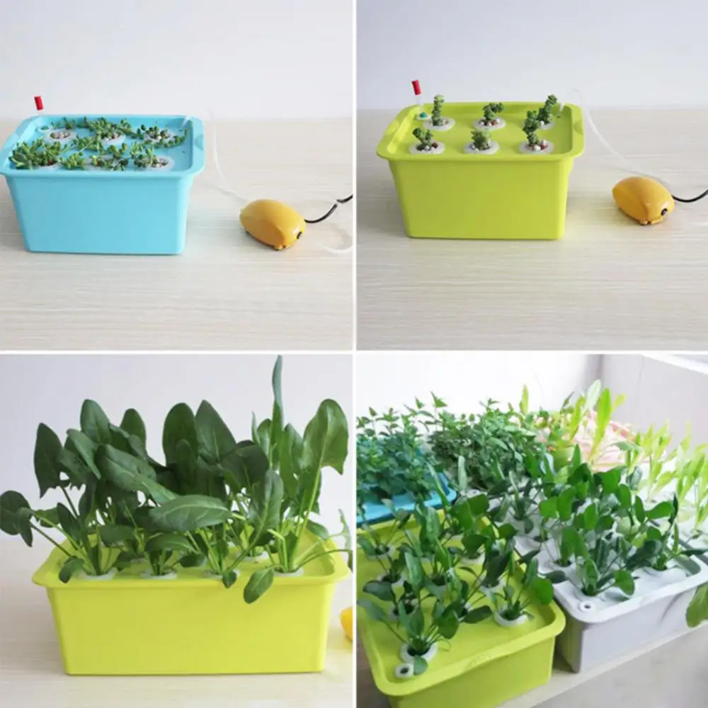 6 Hole Plant Hydroponic System Indoor Garden Box Growth Kit Garden Flower Pot Plant Seed Nursery Flower Pot 220V/110V 1 Set