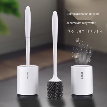 

Silicone toilet brush soft wall-mounted bathroom toilet brush holder set cleaning tool durable thermoplastic rubber accessories