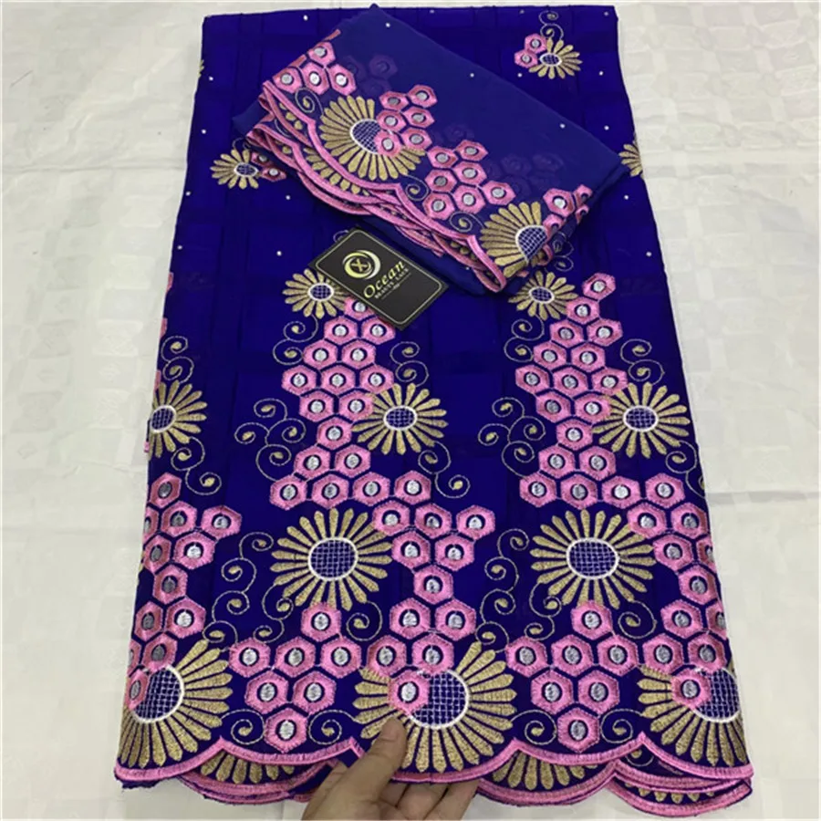 

Royal blue dubai fabric hot sale swiss voile lace in switzerland french lace fabric 100%cotton embroidered lace fabric 5yard/lot