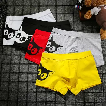 

трусы мужские 95Kg Plus Size Boxer 3 or 4pcs/lot Man Panties 2019New Underwear Cartoon Print Solid Cotton Men's Underwear L-3XL
