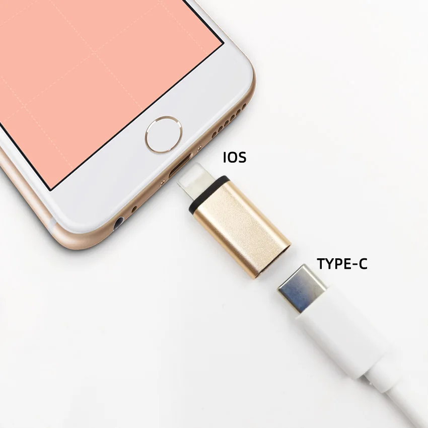 USB C Female To IOS Male Adapter Type-c To 8pin Charging Sync Charger Cable Converter Supporting Data+ Charging