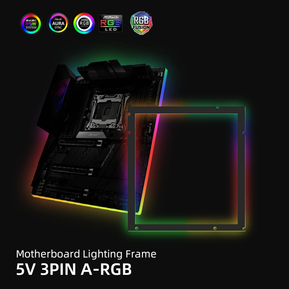 Placa base A RGB, marco de iluminación ATX MATX ITX 5V3Pin,  retroiluminación AURA SYNC, carcasa de PC, tira LED, Panel MOD  personalizado arcoíris|Líquido de refrigeración DIY| - AliExpress