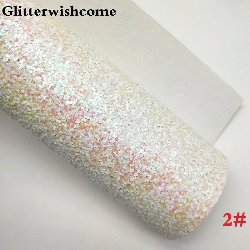 Glitterwishcome 21X29 см A4 размер винил для бантов белая блестящая кожа, плоская массивная блестящая кожаная ткань винил для бантов, GM100 - Цвет: 2