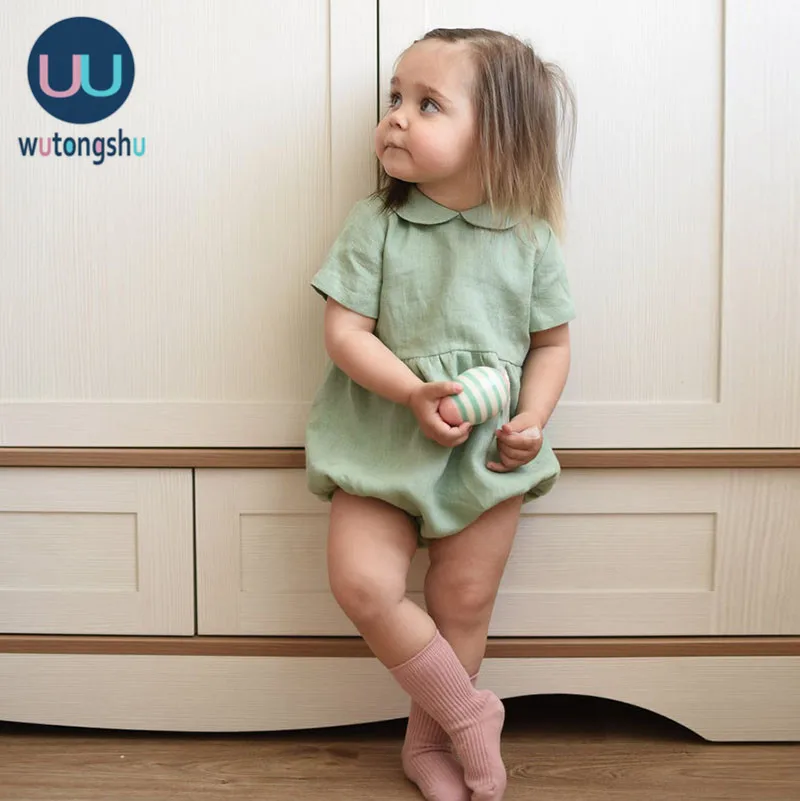 Summer Baby Girl Jumpsuits 0-18M Linen Cotton Newborn Baby Girl Romper Infant Jumpsuits Sunsuit Summer Clothes Outfits 0-18M