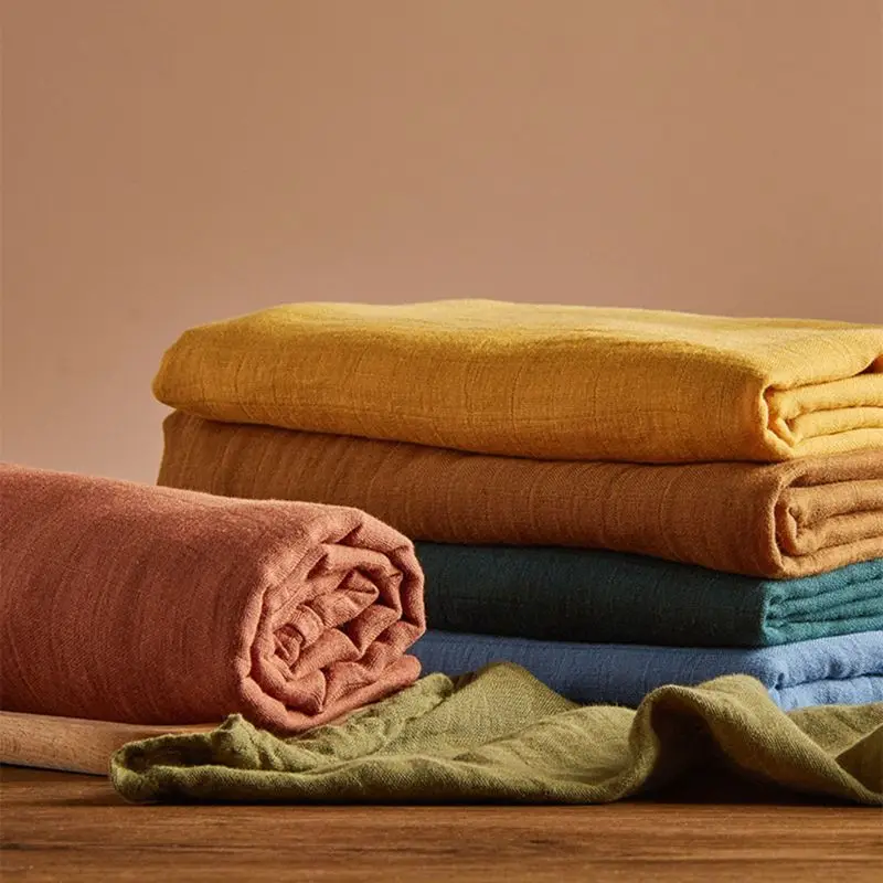 Newborn Infant Baby Swaddle Blanket Soft Breathable Cotton Muslin Cloths Solid Color Bath Towel