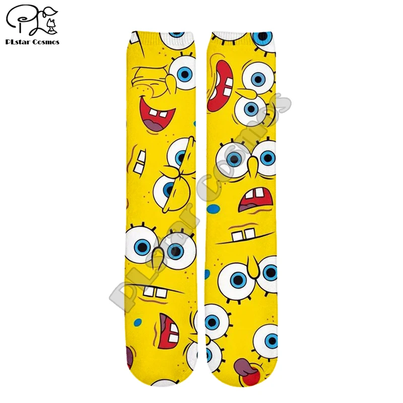 

PLstar Cosmos Cartoon Anime Funny Colorful Unisex Sponge Patrick Kawaii casual 3DPrint Women/men/boy/girl Cotton Ankle Socks s-3