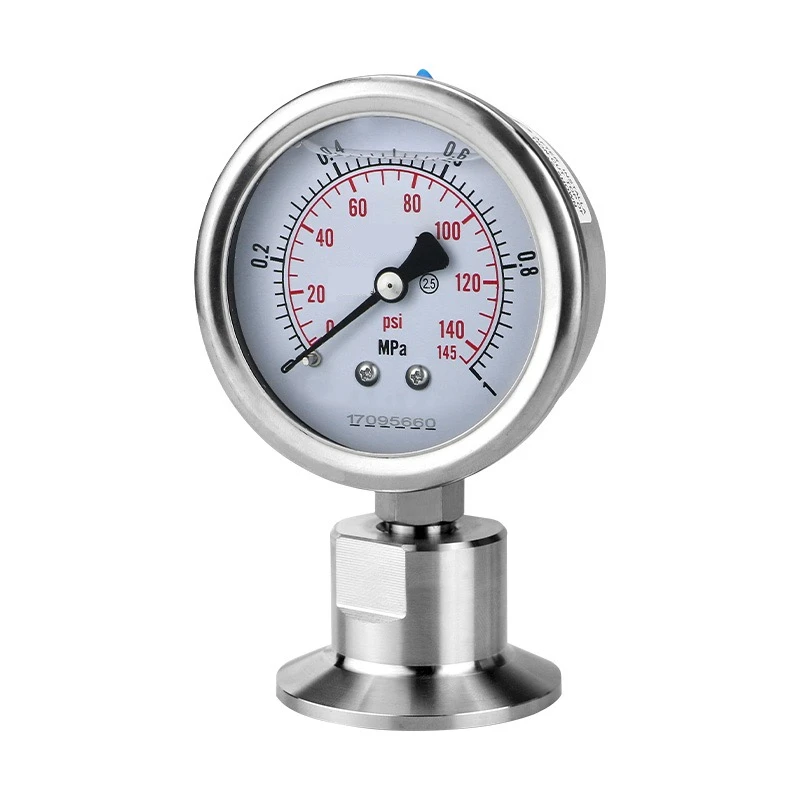 Manometer Bar/psi 1.5 inch (50.5mm) 2inch ( 64mm) Tri Clamp Diaphragm Pressure Gauge SS304 Stainless Steel Body SS316 | Обустройство