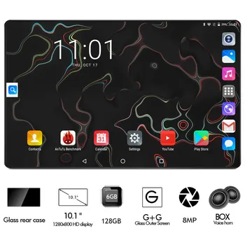 

2020 Black 6GB RAM 128GB ROM Gaming Tablet Octa Core 10 inch 8MP 1280x800 Full Screen Dual 2.5D Glass WIFI 4G FDD LTE Phone Pad