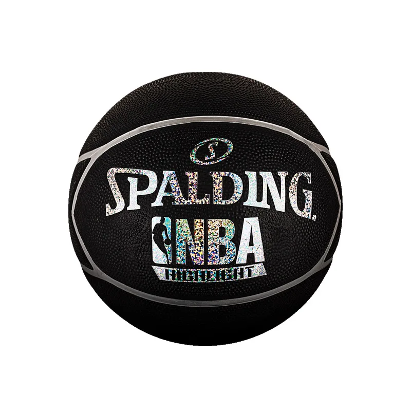SPALDING NBA серебро Выделите Баскетбол Официальный Размер и вес 7# резиновый материал открытый мужской матч мяч 83-497Y - Цвет: 83-497Y
